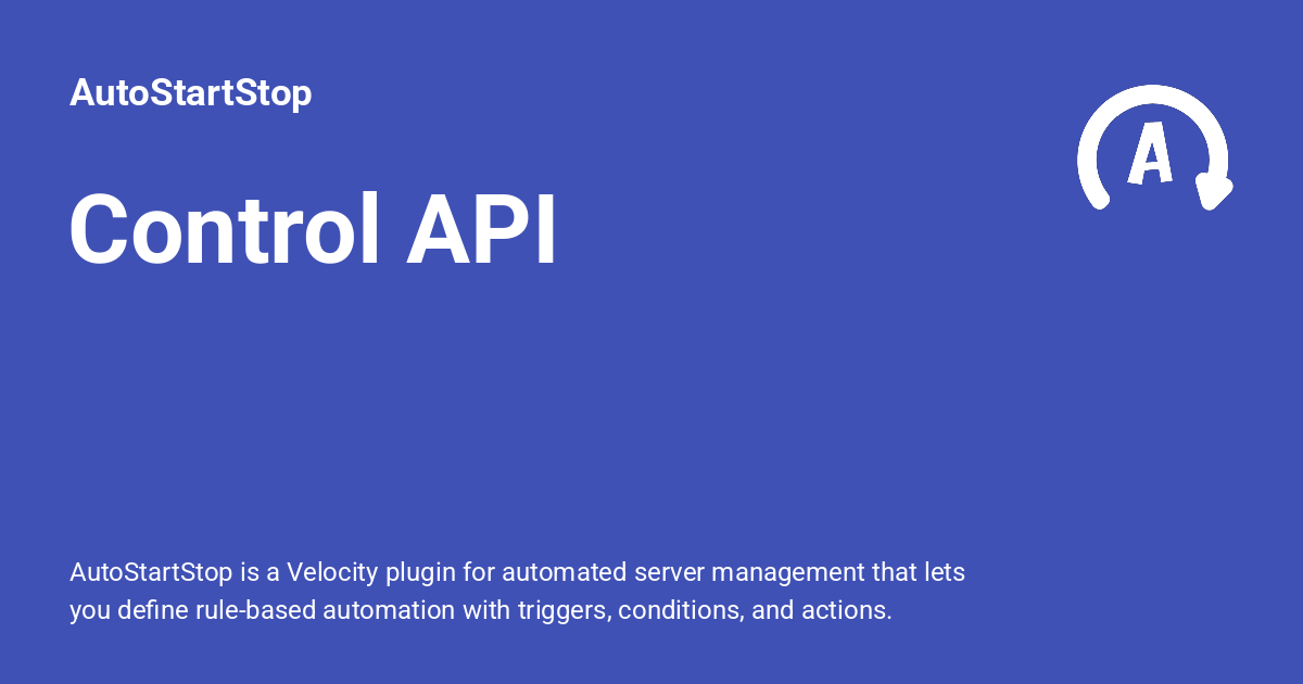 Control API - AutoStartStop